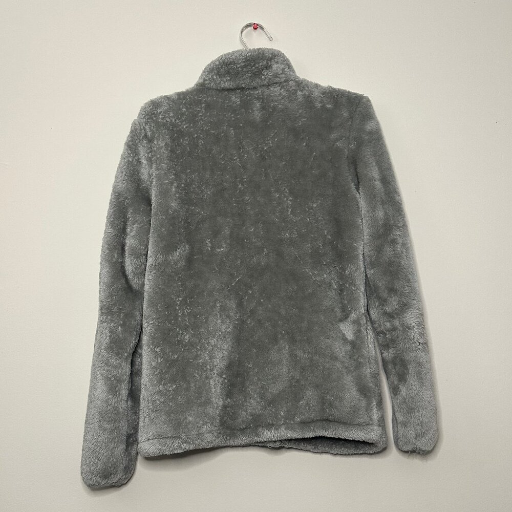Fila Faux Fur Fleece Full Zip Jacket Gray Size M - Picture 11 of 12